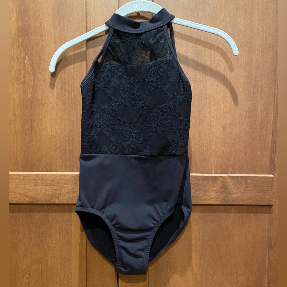 Black Lace High Neck Suffolk Leotard